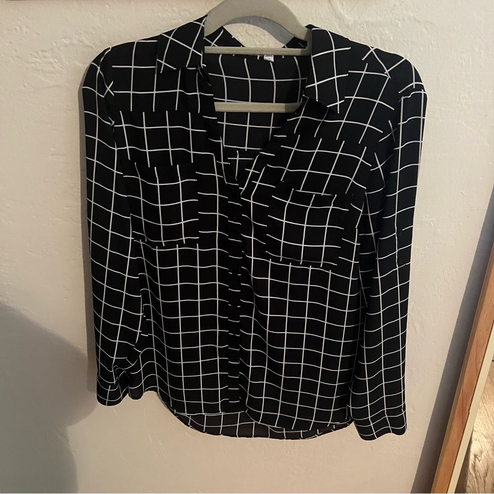 Express Black and Whote Portofino Shirt